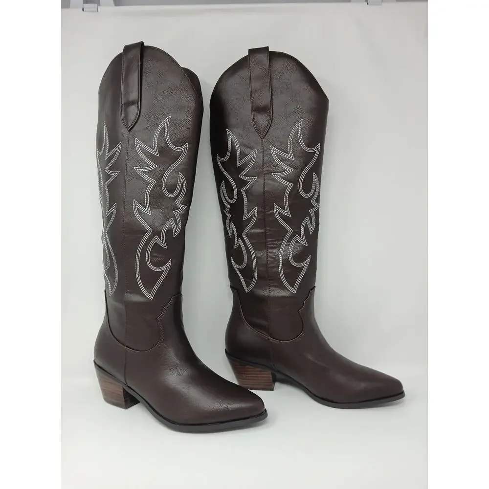 Billini Urson Dark Brown Western Cowboy Boots Women Size US 7 New With Box B992